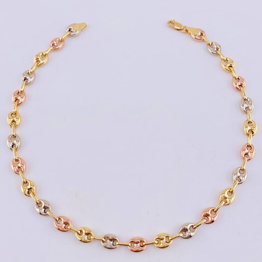 Anklet Gc 5.05 g / 9 3/4 in / 6.3 mm Three Golds 18K