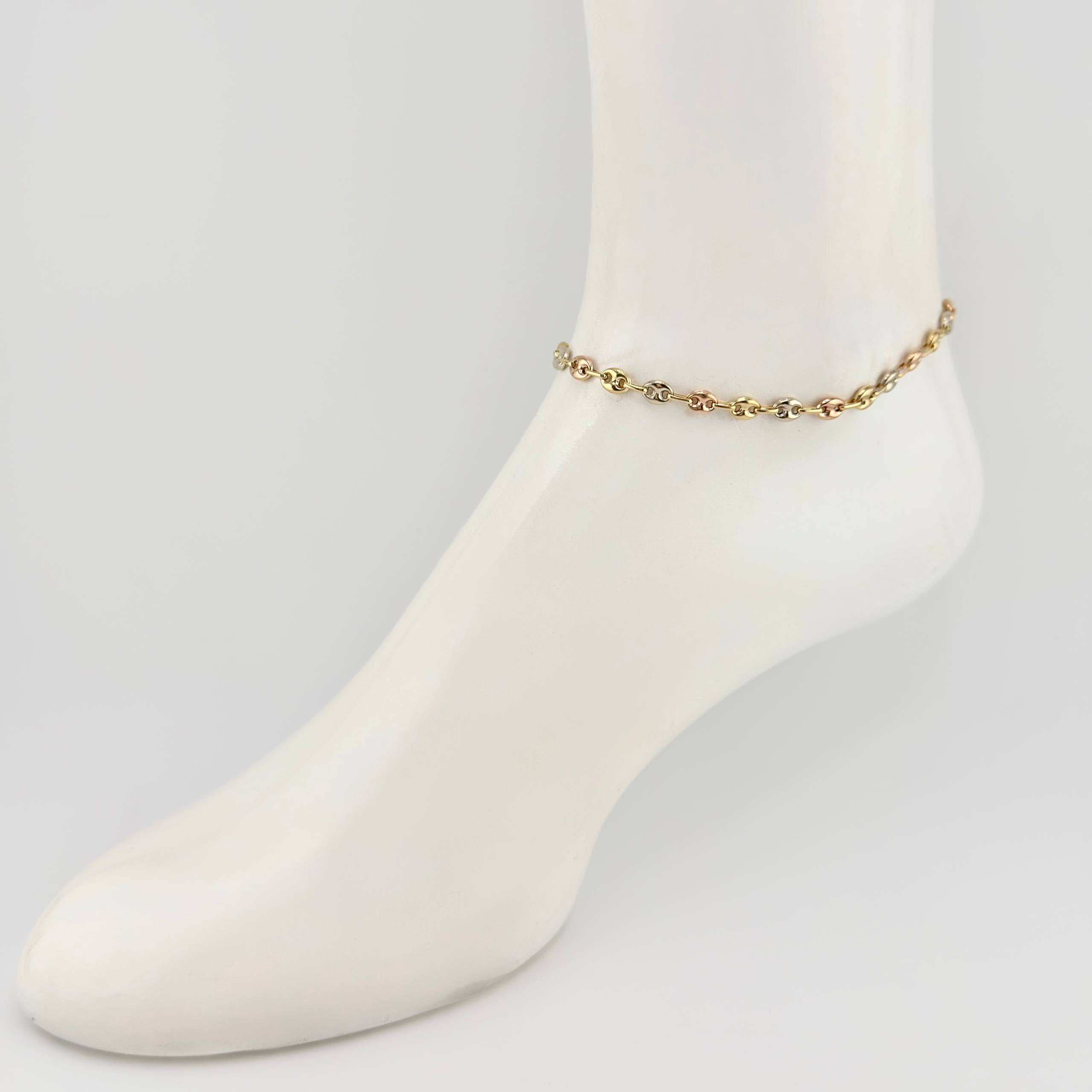 Tobillera Gc 5.05 g / 9 3/4 in / 6.3 mm Tres Oros 18K
