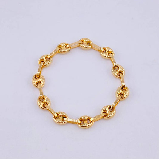 Anillo Gc Diamantado 0.9gr / T12 1/4 / 3.2mm Oro Amarillo 18K *