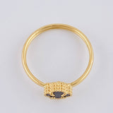 Clover Black Onyx Ring 1.2 g / T6 1/2 Yellow Gold 18K
