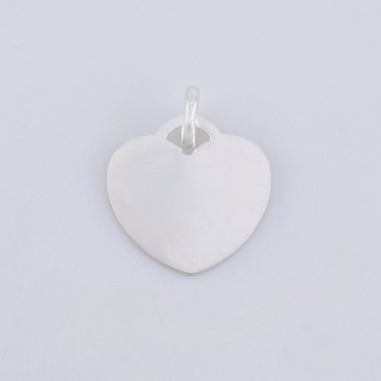 Heart Plate Pendant 1.4 g / 3/4 in Silver 925