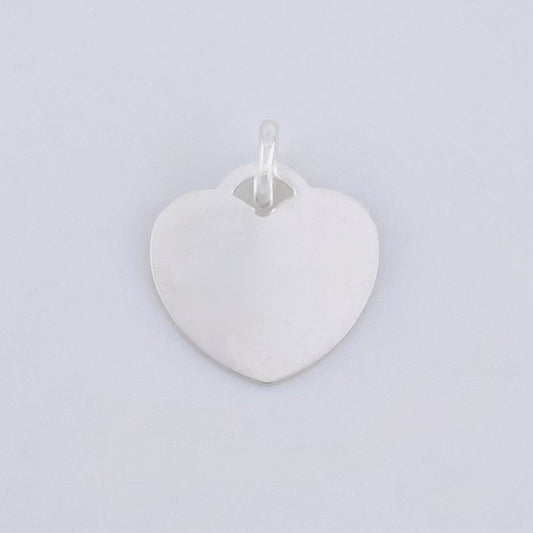 Heart Plate Pendant 1.4 g / 3/4 in Silver 925