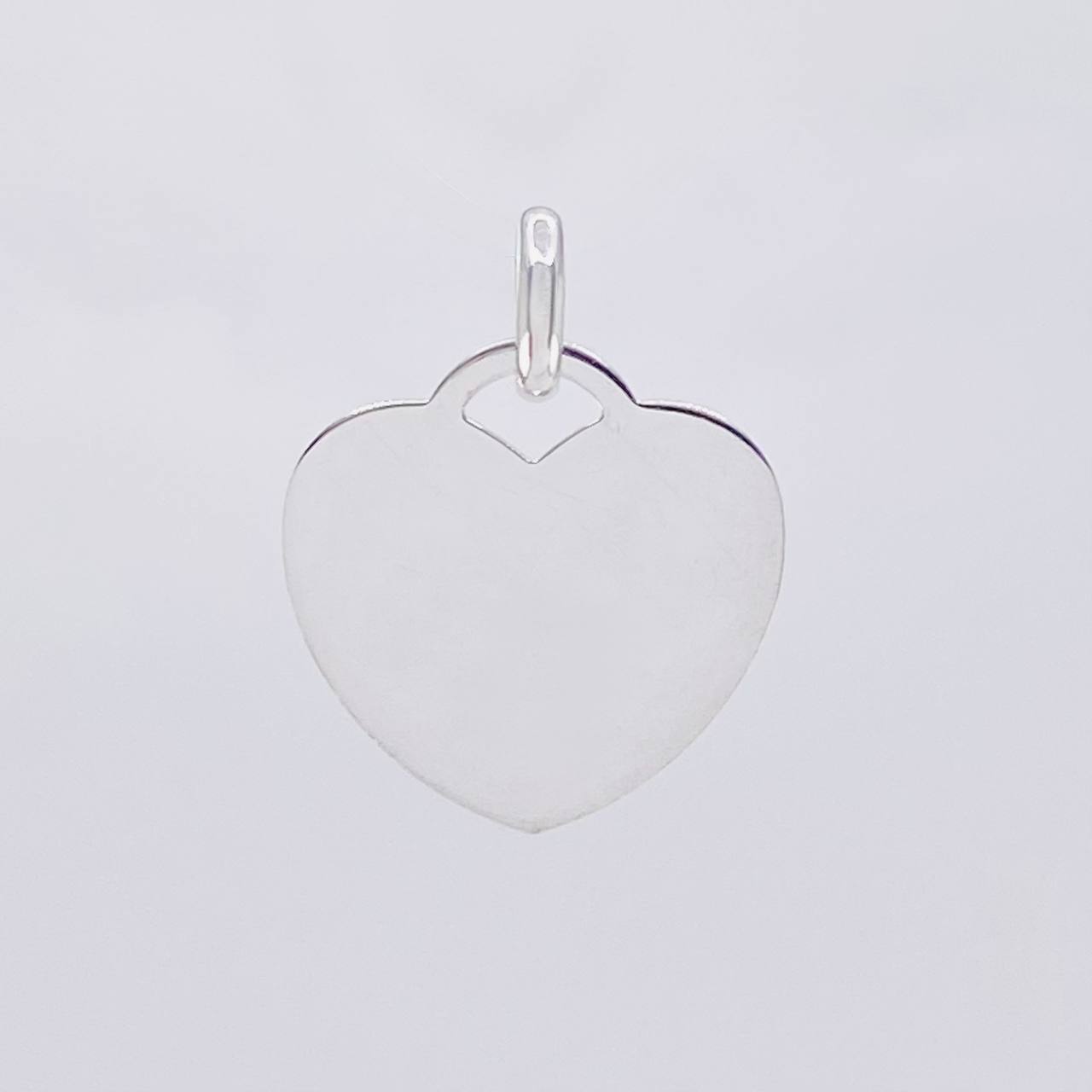 Heart Plate Pendant 1.4 g / 3/4 in Silver 925