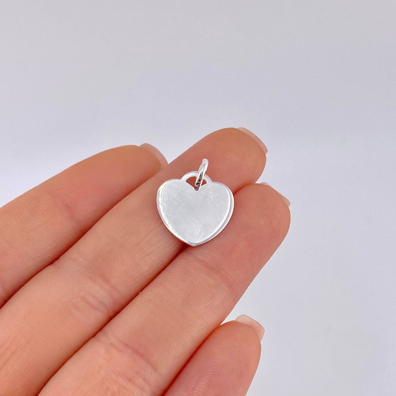 Pendant Heart Plate 1.35 g / 3/4 in Silver 925