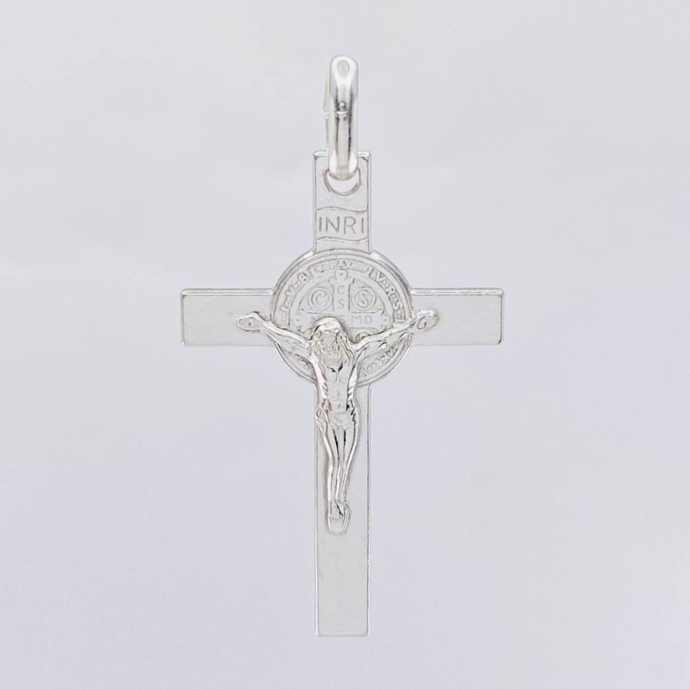 Pendant Cross Christ Saint Benedict 5.85 g / 2 in Silver 925