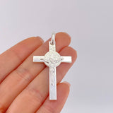 Pendant Cross Christ Saint Benedict 6.1 g / 2 in Silver 925
