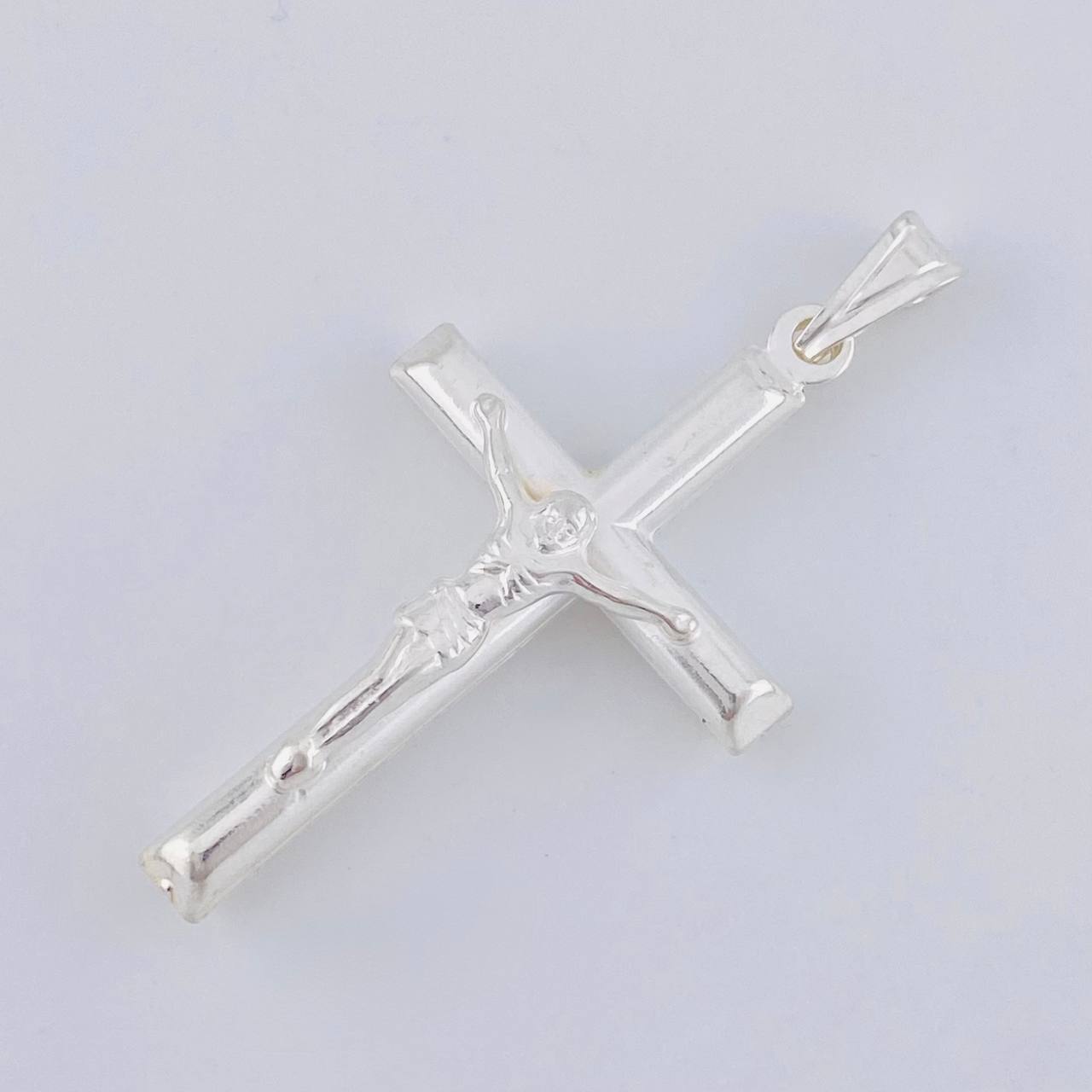 Pendant Cross Christ Flat Ends 3.15 g / 1 3/4 in Silver 925