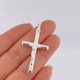 Pendant Cross Christ Flat Ends 3.15 g / 1 3/4 in Silver 925