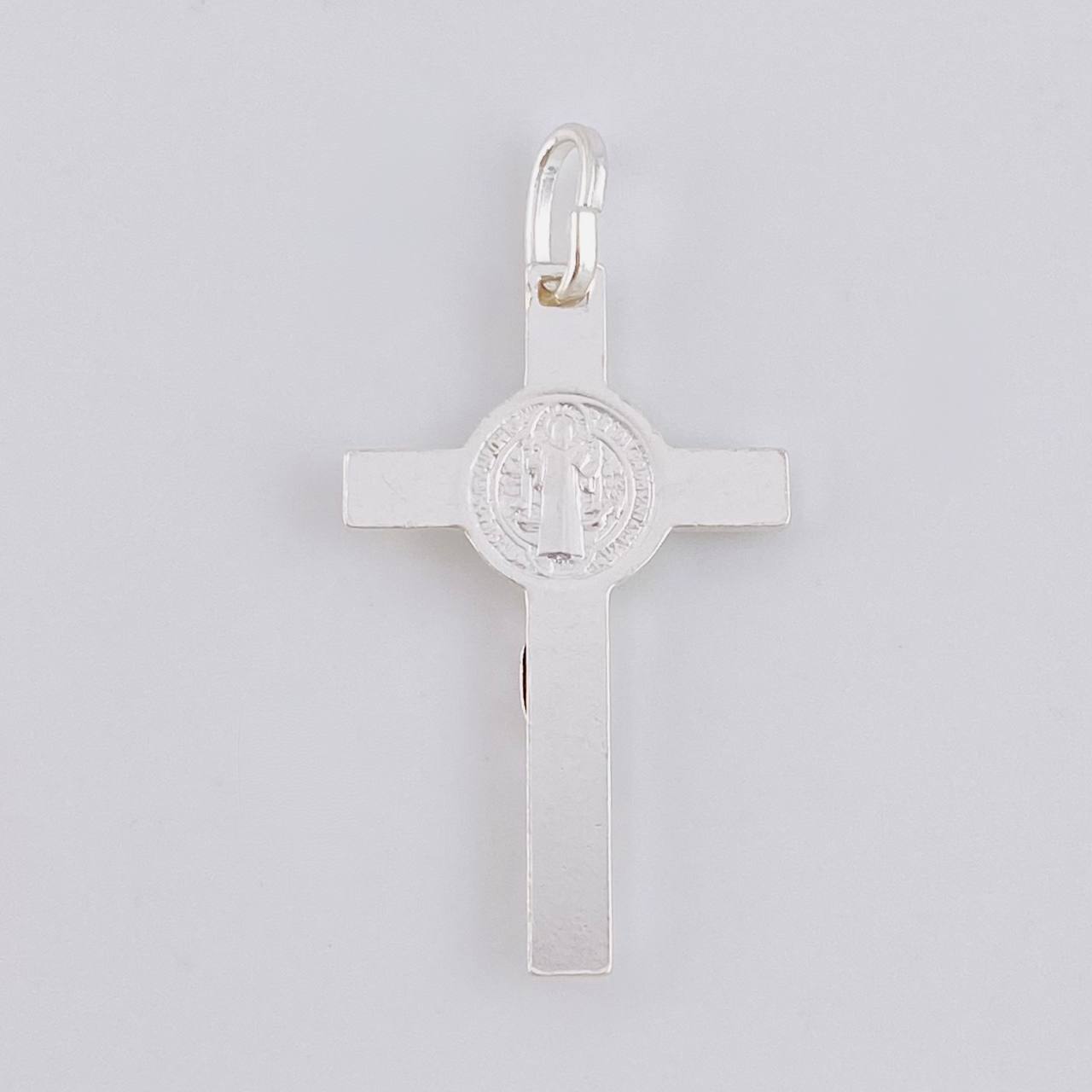 Pendant Cross Christ Saint Benedict 1.85 g / 1 1/4 in Silver 925
