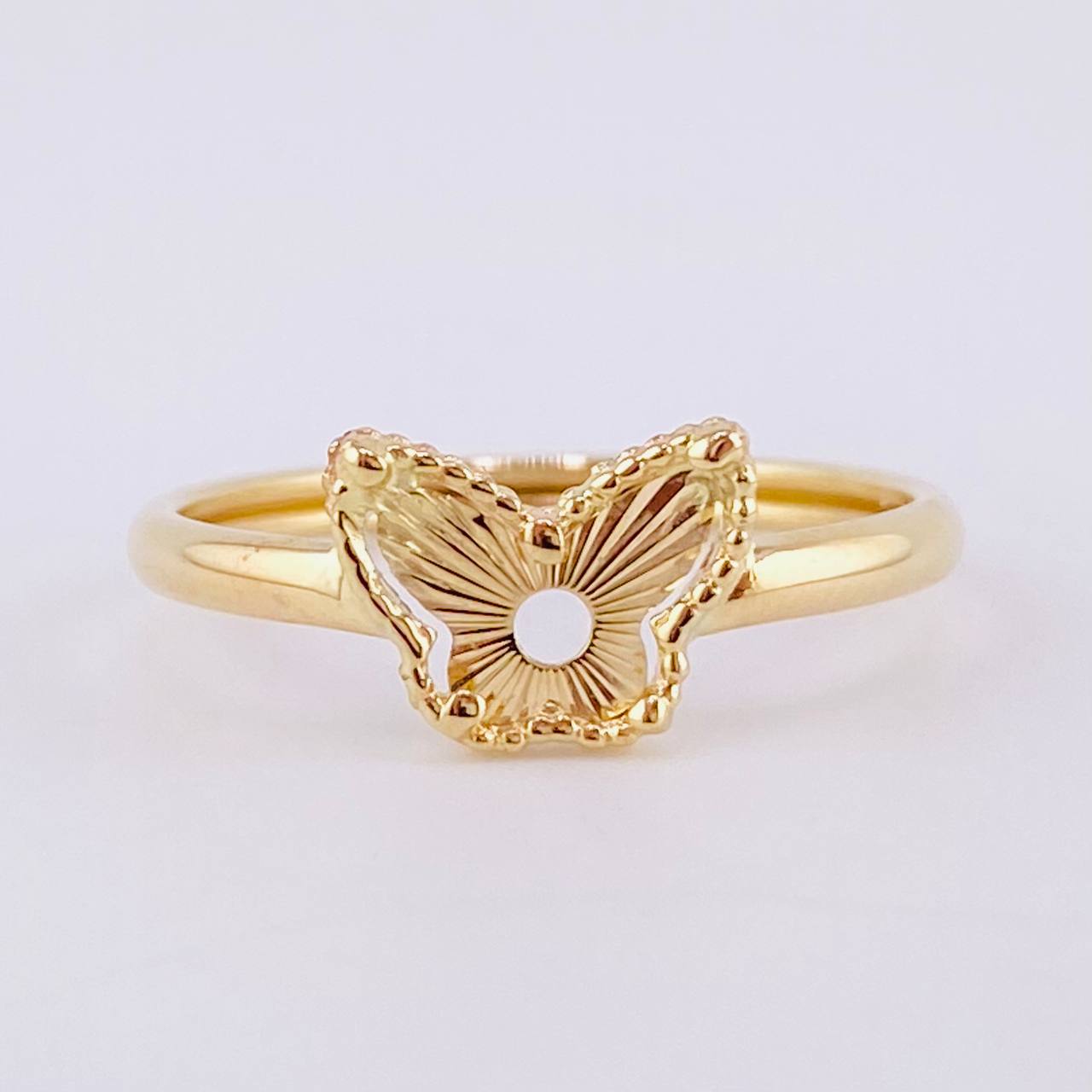 Diamond Cut Butterfly Ring 1.1 g / T7 18K Yellow Gold