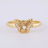 Diamond Cut Butterfly Ring 1.1 g / T7 18K Yellow Gold