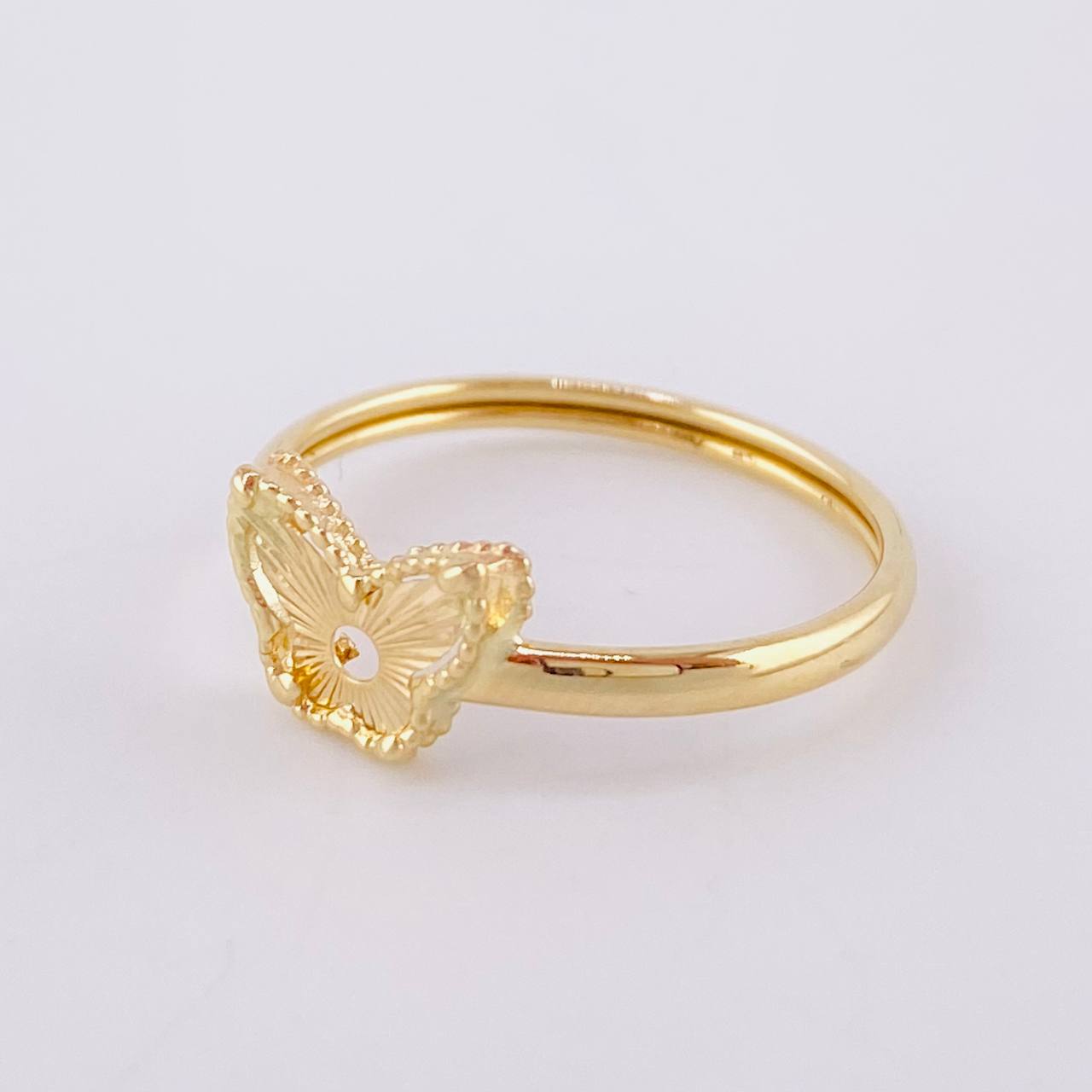 Diamond Cut Butterfly Ring 1.1 g / T7 18K Yellow Gold