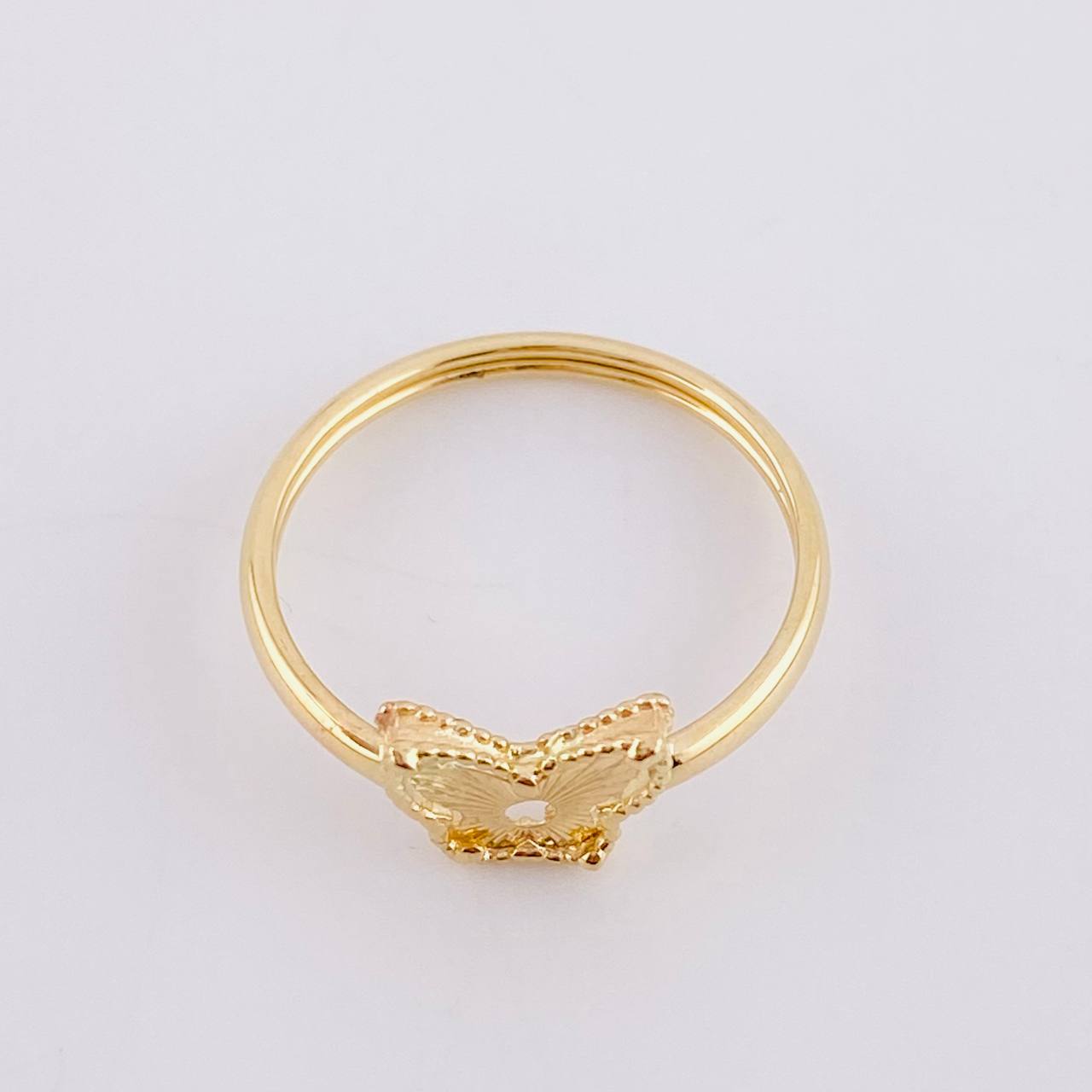 Diamond Cut Butterfly Ring 1.1 g / T7 18K Yellow Gold