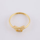 Diamond Cut Butterfly Ring 1.1 g / T7 18K Yellow Gold