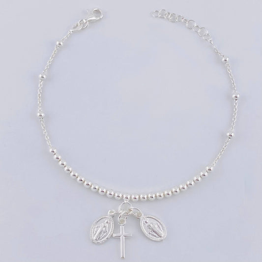 Bracelet Beads Santos Pendants 5.1 g / 8 1/2 in / 3 mm Silver 925