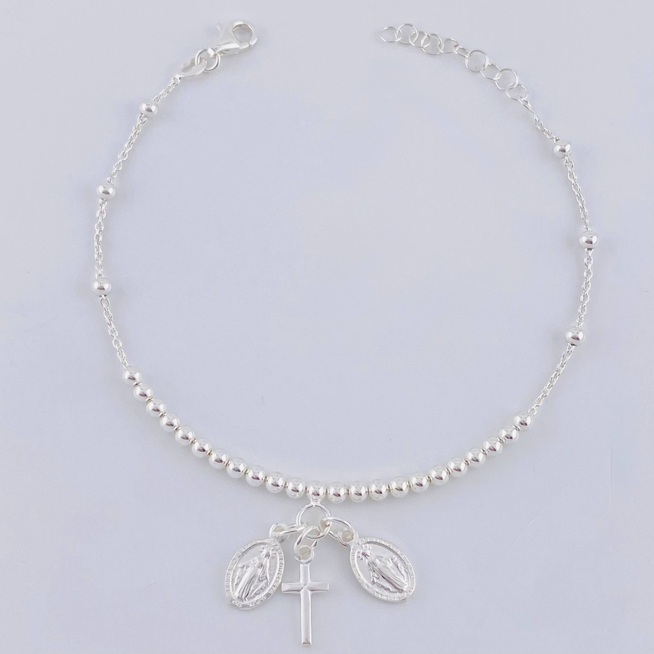 Bracelet Beads Santos Pendants 5 g / 8 1/2 in / 2.3 mm Silver 925