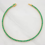 Tennis Bracelet Emerald 2.55 carats 9.2g / 8 1/4 in / 2.5mm Yellow Gold 18K