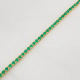 Tennis Bracelet Emerald 2.55 carats 9.2g / 8 1/4 in / 2.5mm Yellow Gold 18K