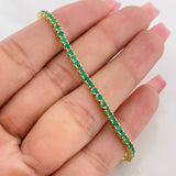 Tennis Bracelet Emerald 2.55 carats 9.2g / 8 1/4 in / 2.5mm Yellow Gold 18K
