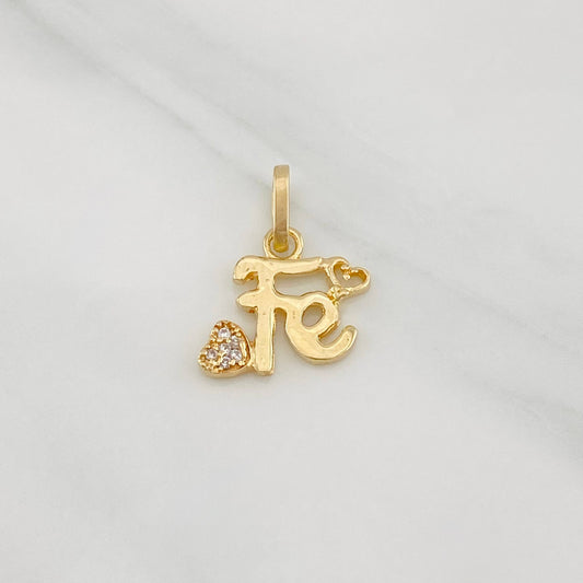 Dije Fe Corazon 1.1g / 3/4 in Oro Amarillo 18K