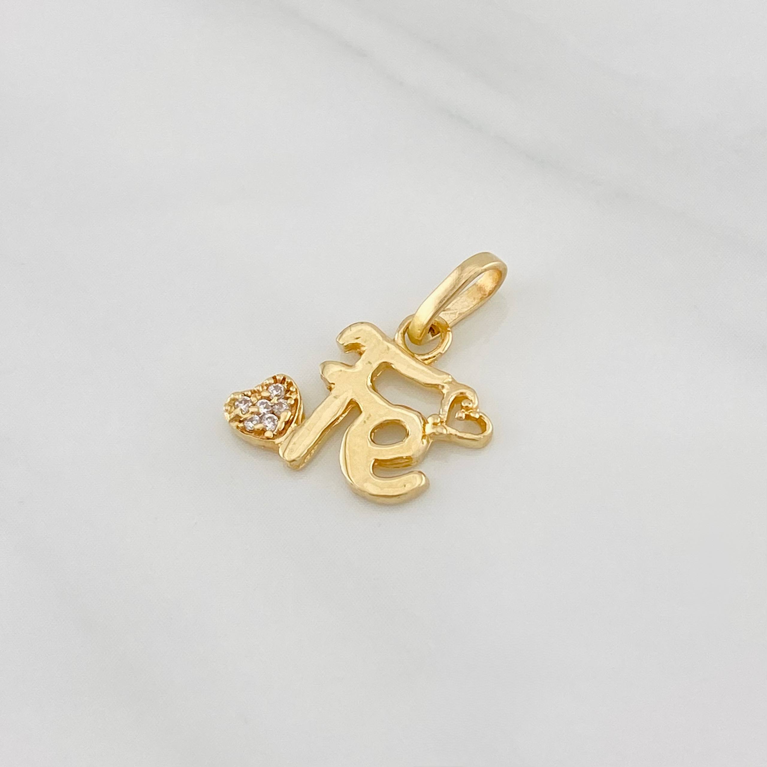 Pendant Faith Heart 1.1g / 3/4 in Yellow Gold 18K