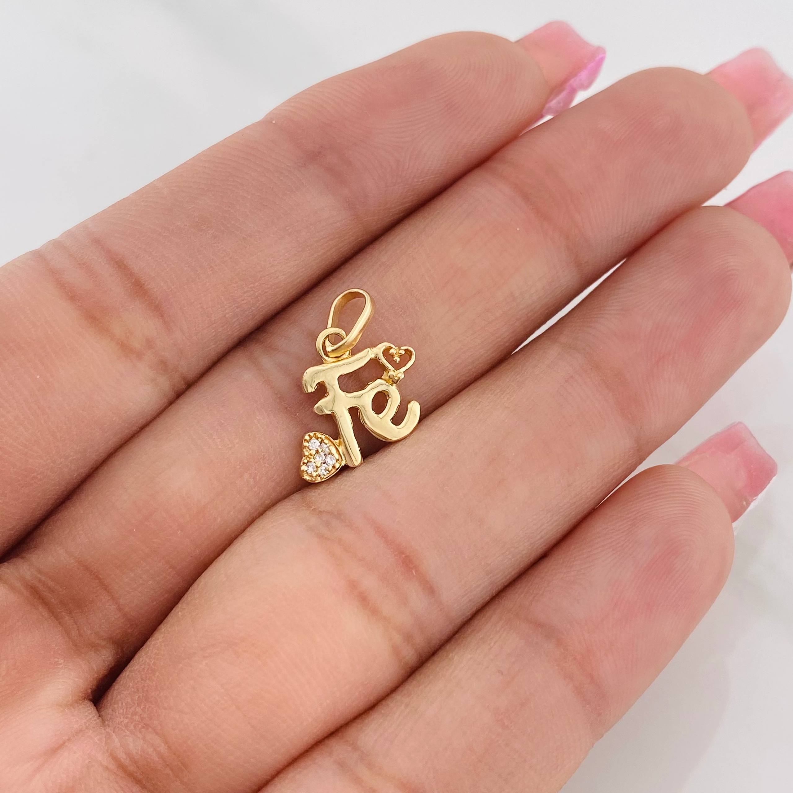 Pendant Faith Heart 1.1g / 3/4 in Yellow Gold 18K