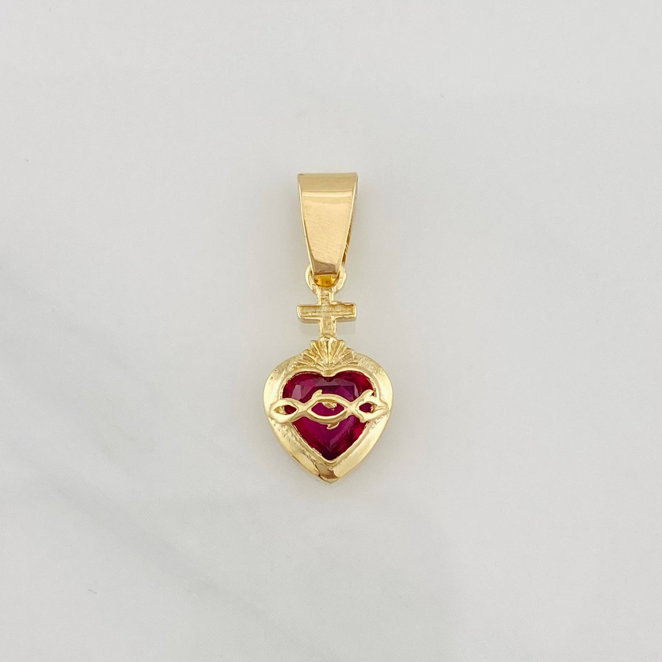 Pendant Heart of Faith 1.45g / 3/4 in Yellow Gold 18K