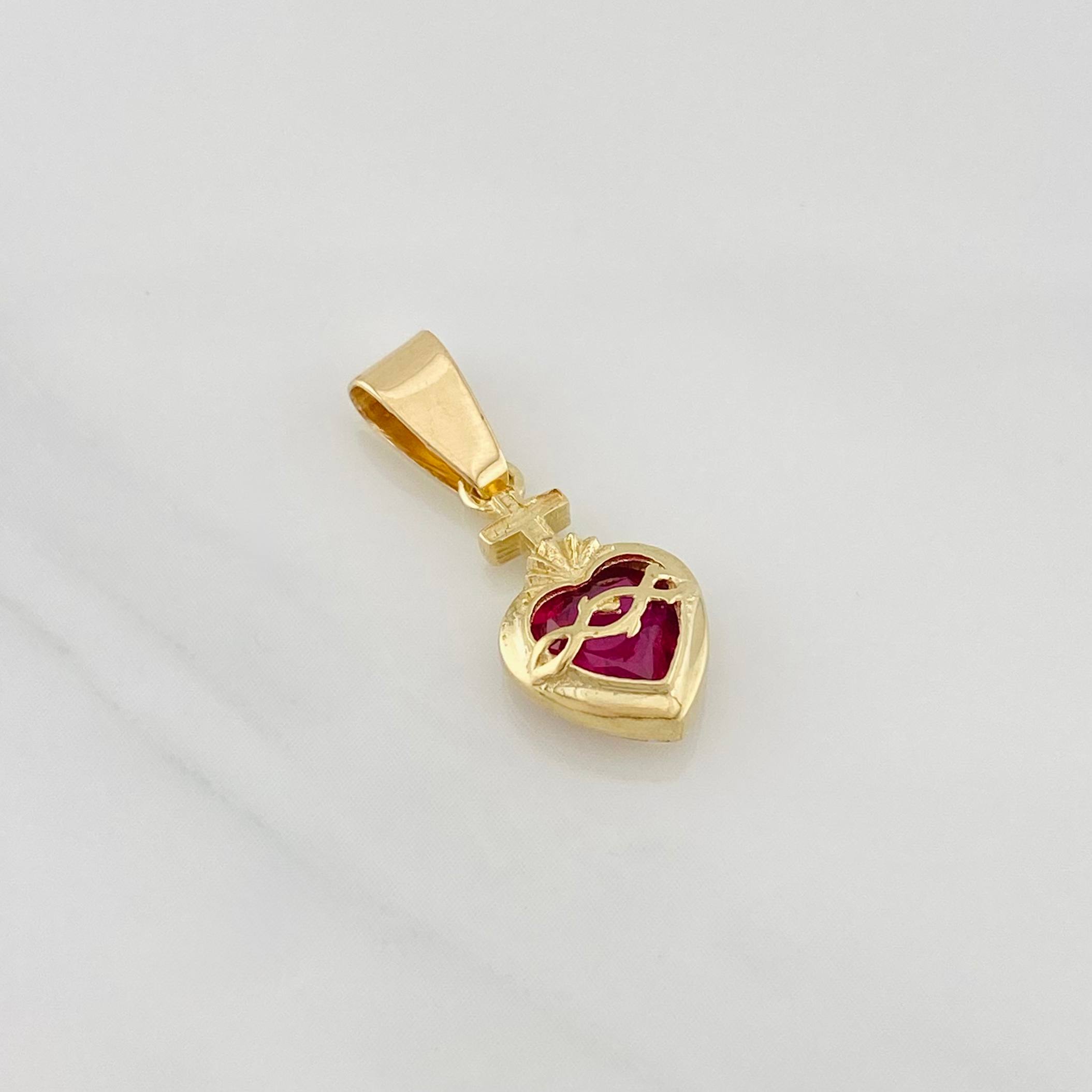Pendant Heart of Faith 1.45g / 3/4 in Yellow Gold 18K