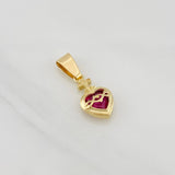 Pendant Heart of Faith 1.45g / 3/4 in Yellow Gold 18K