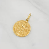 Pendant Medal of Saint Benedict 1.75g / 1 in 18K Yellow Gold