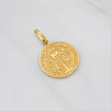 Pendant Medal of Saint Benedict 1.75g / 1 in 18K Yellow Gold