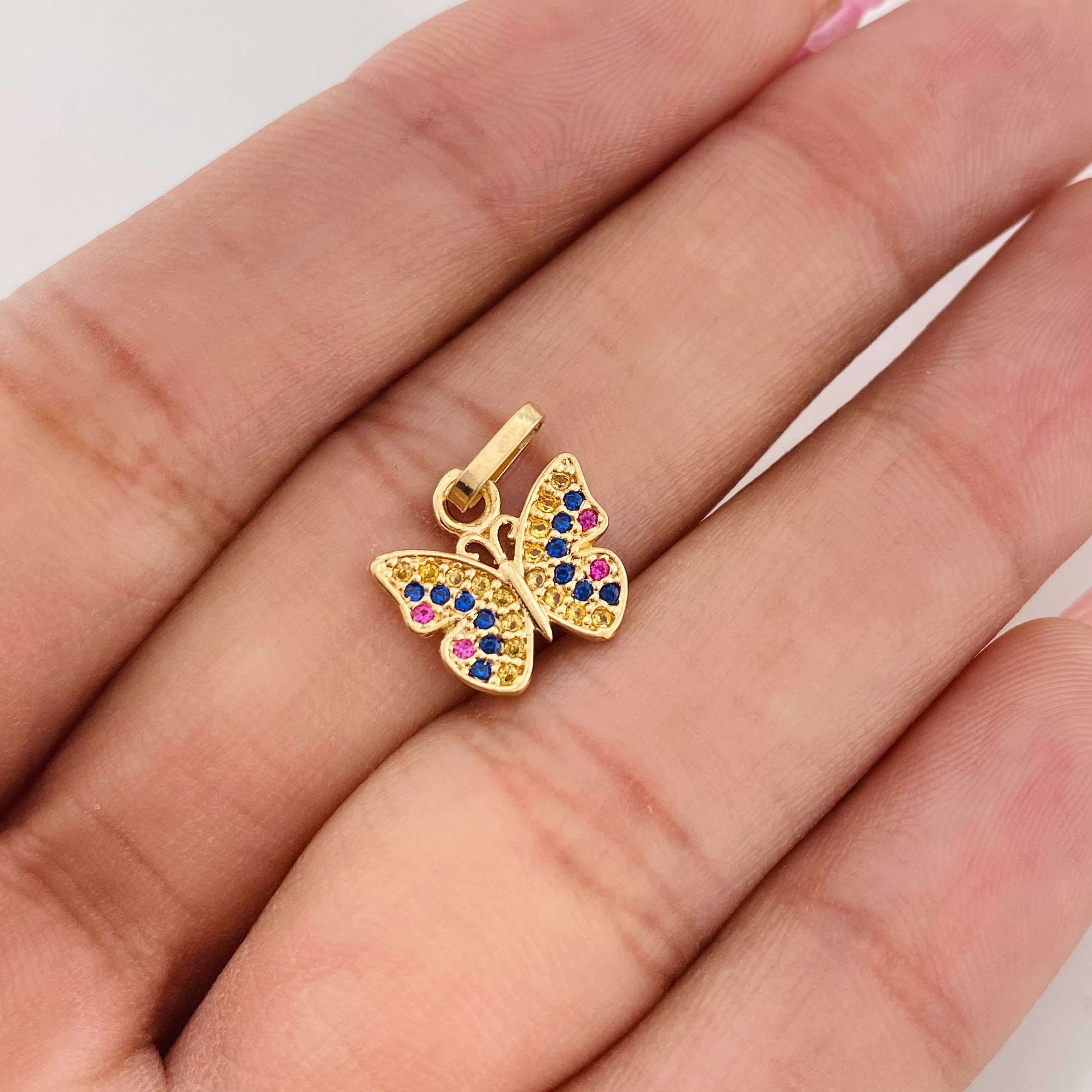 Pendant Butterfly 1.05g / 1/2 in Yellow Gold 18K