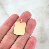 Dije Placa Rectangular 1.85gr / 2.5cm / Lisa Oro Amarillo 18K