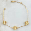 Pulso Aro Seguido Trebol VCyA 4.9gr / 19cm / 2mm Diamantado Oro Amarillo 18K ©