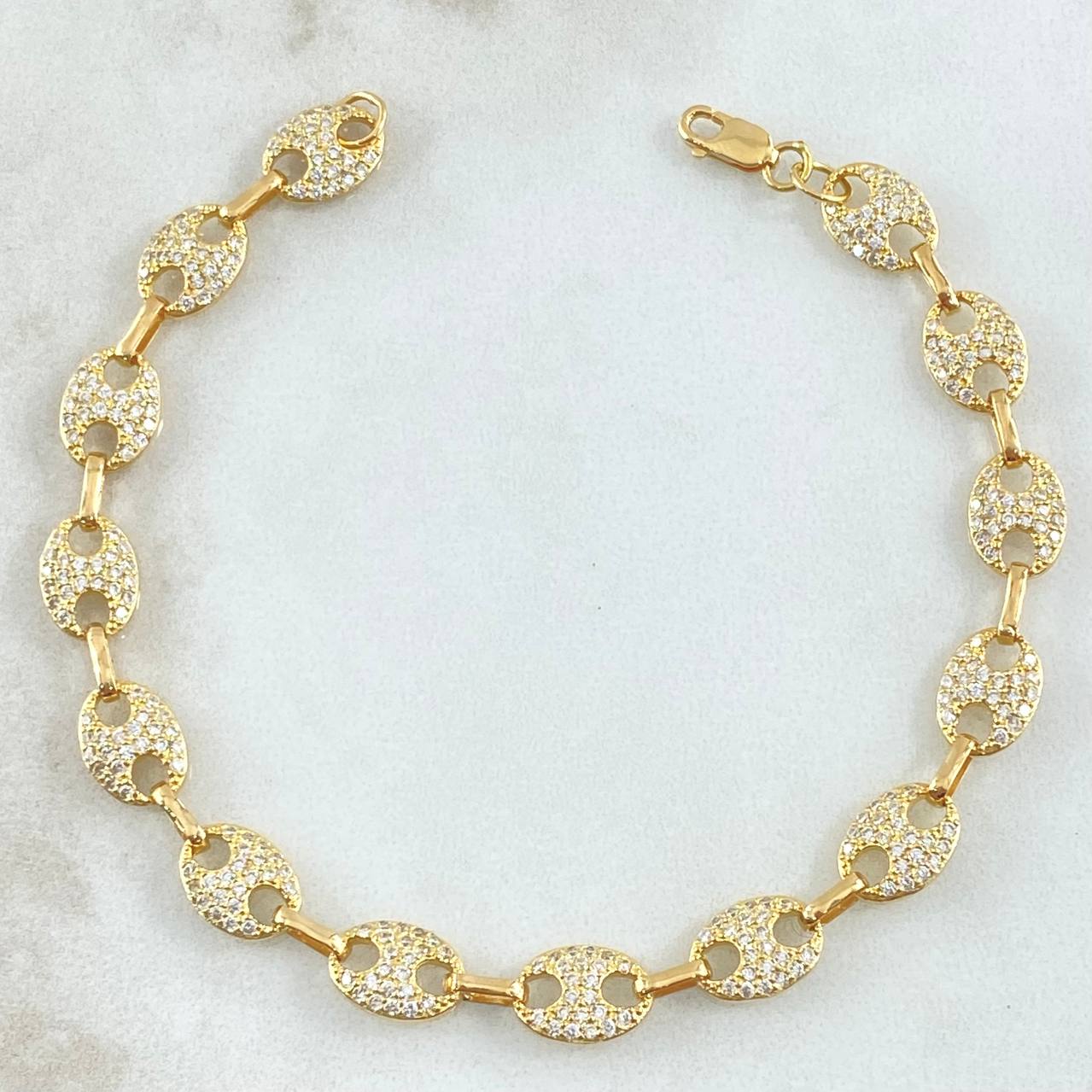 Pulso GC 10gr / 19cm / 7mm Circones Blancos Oro Amarillo 18K ©