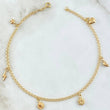 "Followed Hoop Anklet 3.6gr / 26cm / 2.4mm Star-Light-Face Queen-Flower-Footprint-Heart Yellow Gold 18K ©"