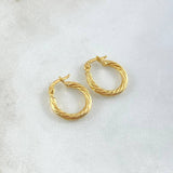 Candongas Mary 1.15gr / 1.7cm / Entorchadas Oro Amarillo 18K *