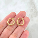 Candongas Mary 1.1gr / 1.7cm / Entorchadas Oro Amarillo 18K *