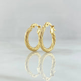 Candongas Mary 1.1gr / 1.7cm / Entorchadas Oro Amarillo 18K *