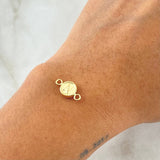 Charm Letter N 0.45gr / 1.5cm / Yellow Gold Edged Circle 18K