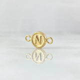 Charm Letter N 0.45gr / 1.5cm / Yellow Gold Edged Circle 18K