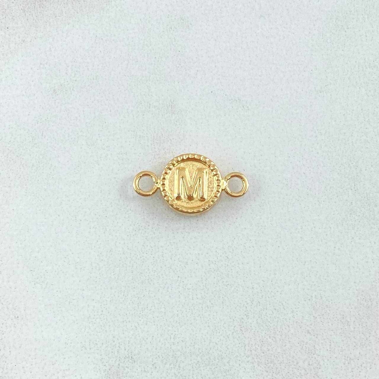 Charm Letter M 0.45gr / 1.5cm / Yellow Gold Edged Circle 18K
