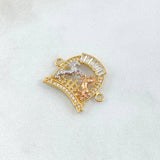 Charm Horseshoe Horses 2.65gr / 2.2cm / White Zircons Three 18K Golds