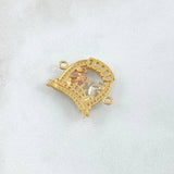 Charm Horseshoe Horses 2.65gr / 2.2cm / White Zircons Three 18K Golds
