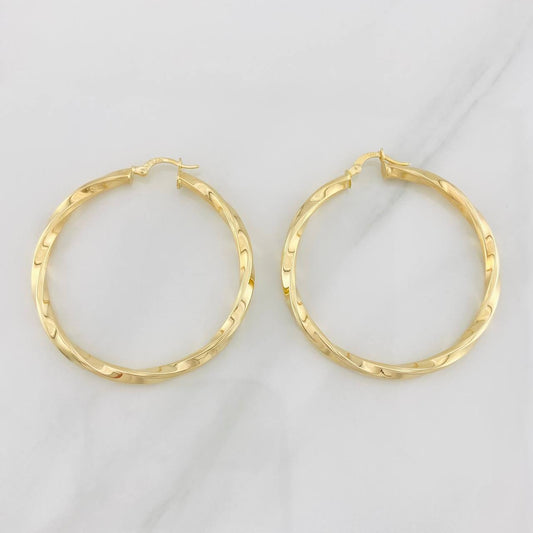 Hoop Earrings Mai 5.6g / 2 in Yellow Gold 18K