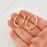 Hoop Earrings Mary Oval 1.5g / 1 1/4 in 18K Yellow Gold