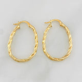Hoop Earrings Mary Oval 1.5g / 1 1/4 in 18K Yellow Gold