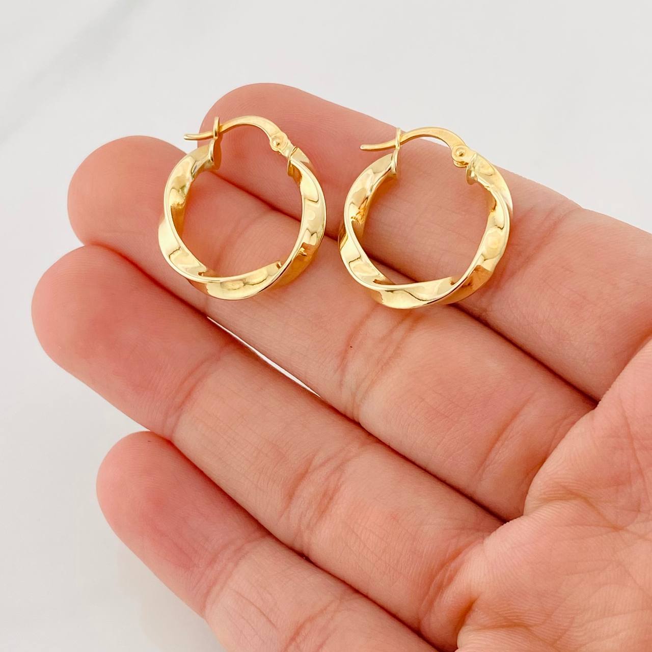 Hoop Earrings Asby 2g / 1 in Yellow Gold 18K