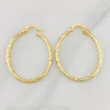 Hoop Earrings Mary Oval 1.9g / 1 1/2 in 18K Yellow Gold