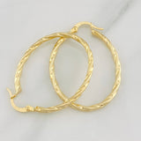 Hoop Earrings Mary Oval 1.9g / 1 1/2 in 18K Yellow Gold